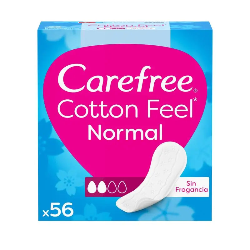 Carefree Cotton Feel Normal Fragrance Free 56pcs