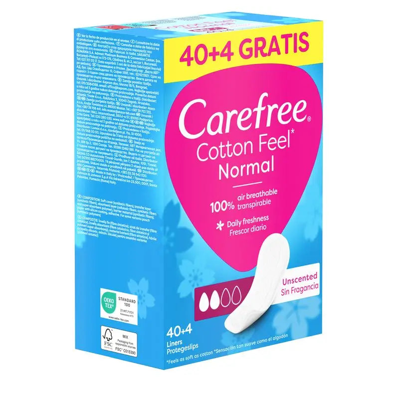 Carefree Protege Slip Cotton, parfümfrei, 40 + 4 Stück.