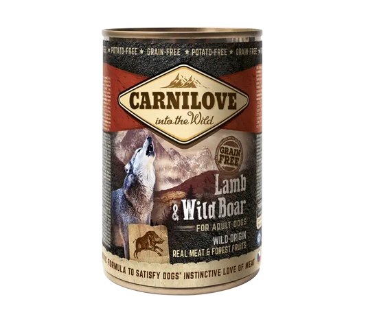 Carnilove Canine Adult Lamm Jabali Box 6X400Gr Nassfutter für Hunde