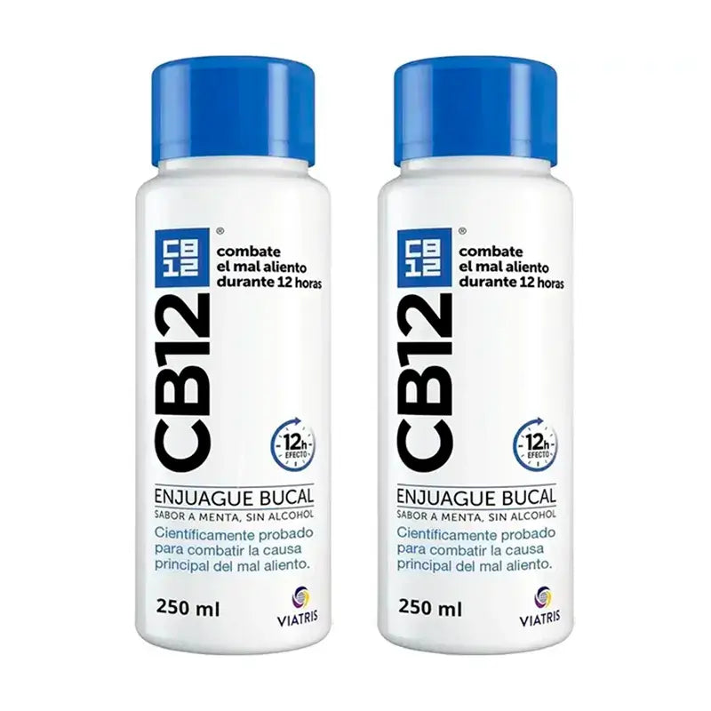 Cb12 Mint Mundwasser mit Minzgeschmack Mundwasser mit Halitosis, 2X250 Ml