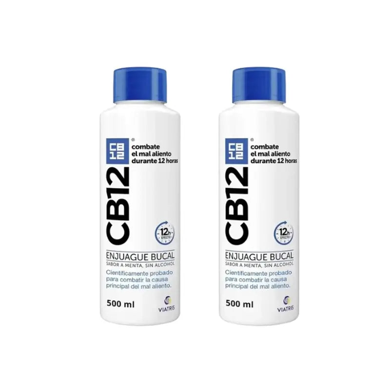 Cb12 Mint Mundwasser mit Minzgeschmack Mundwasser mit Halitosis, 2X500 Ml