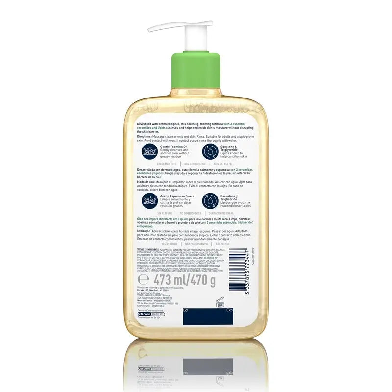CeraVe Feuchtigkeitsspendendes schäumendes Reinigungsöl, 473 ml
