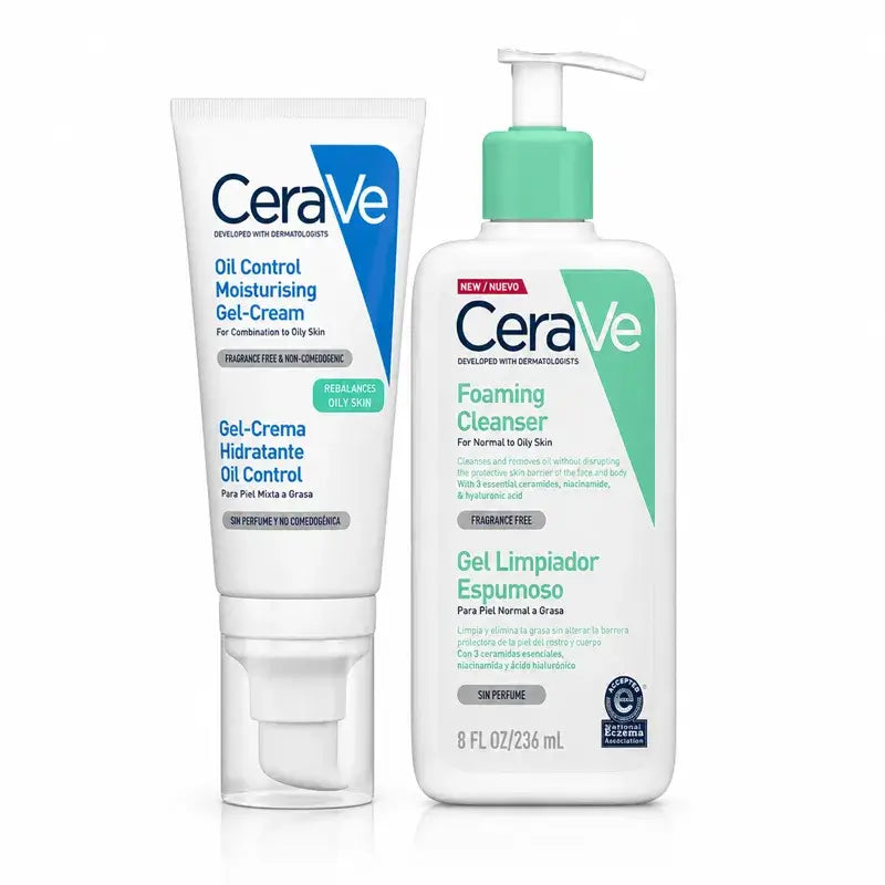 Cerave Cerave schäumendes Reinigungsgel 236 ml + Oil Control feuchtigkeitsspendendes Creme-Gel 52 ml