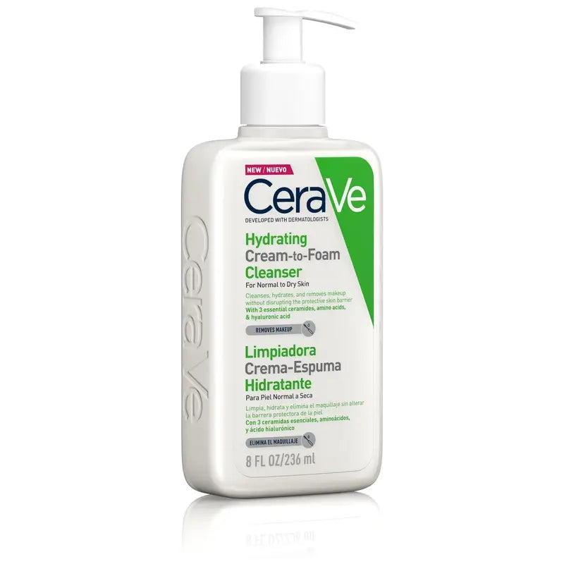 CeraVe Reinigungs- und Feuchtigkeitscreme - Feuchtigkeitsschaum, 236 ml