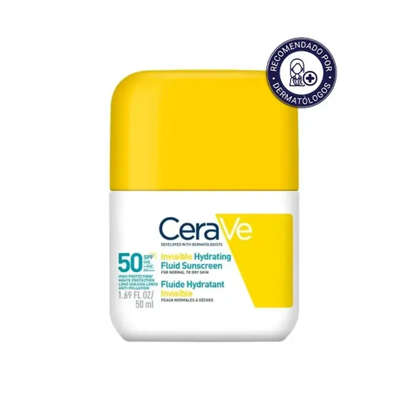Cerave Unsichtbarer Feuchtigkeitsschutz Fluid Spf 50 mit 3 Ceramiden, 50 ml