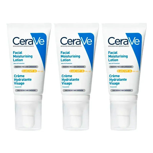 CeraVe Gesichts-Feuchtigkeitslotion SPF30, Packung 3 x 52 ml