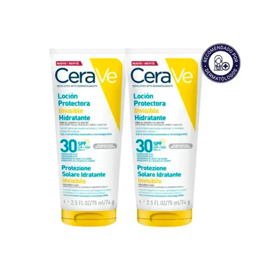 Cerave Invisible Protective Moisturising Lotion Spf 30 mit 3 Ceramiden, Packung 2 x 75 ml