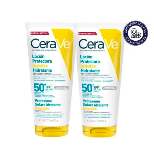 Cerave Invisible Protective Feuchtigkeitsspendende Lotion Spf 50+, Packung 2 x 177 ml