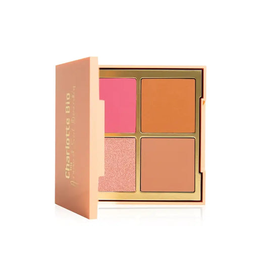 Charlotte Bio Ace Healthy Glow Face Palette (Erröten, Konturieren, Highlighter & Bronzer) 4 X 4,5 G