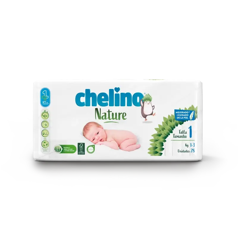 Chelino Nature Windel Größe 1 (1-3 Kg) , 28 Stück