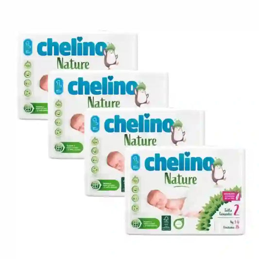 Chelino Nature Windel Größe 2 (3-6 Kg) , 4X28 Einheiten
