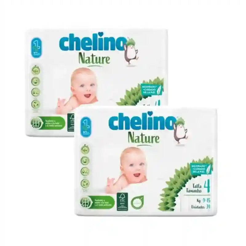 Chelino Nature Windel Größe 4 (9-15 Kg) , 2X34 Einheiten