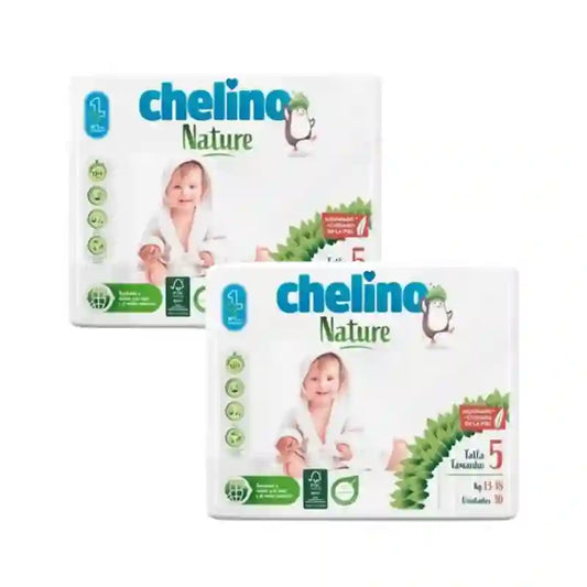 Chelino Nature Windel Größe 5 (13-18 Kg) , 2X30 Einheiten