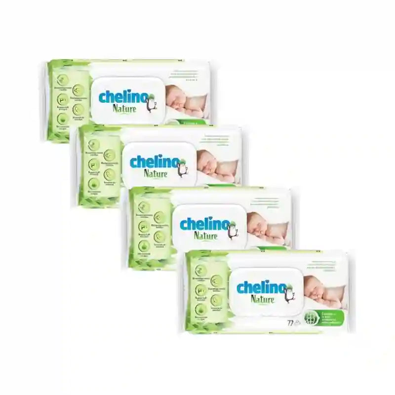 Chelino Nature Säuglingstücher, 4X72 Einheiten