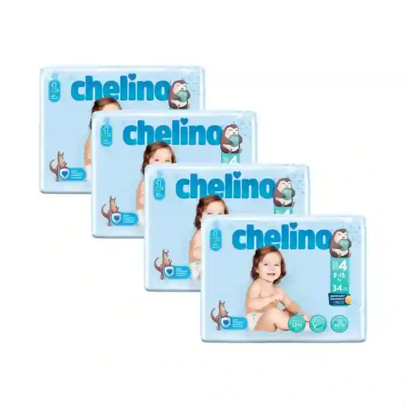 Chelino Windel Größe 4 (9-15 Kg) , 4X34 Einheiten