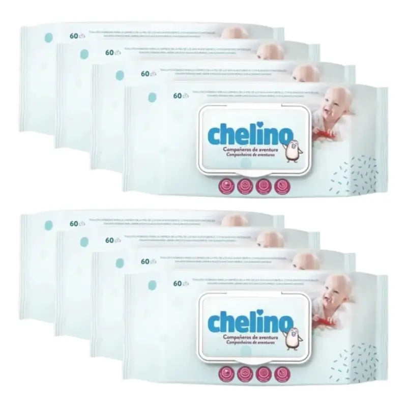 Chelino Baby-Feuchttücher, 8 x 60 Stück