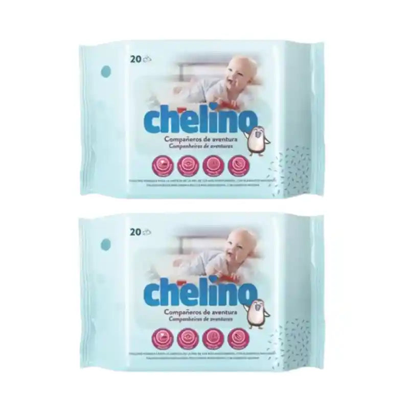 Chelino Feuchtigkeitsspendende Baby-Feuchttücher, 2X20 Einheiten