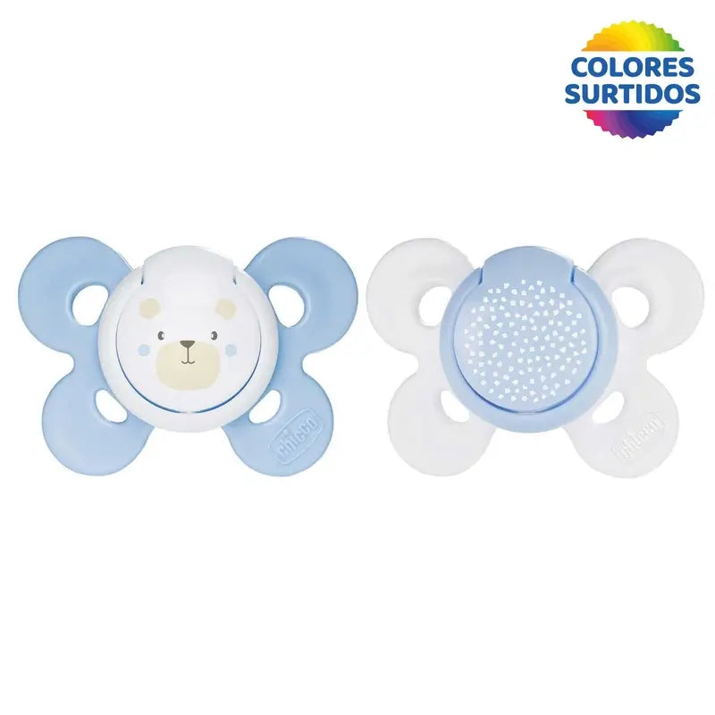 Chicco Schnuller Physio Comfort Silikon Blau 2-6M 2 Stück sortiert
