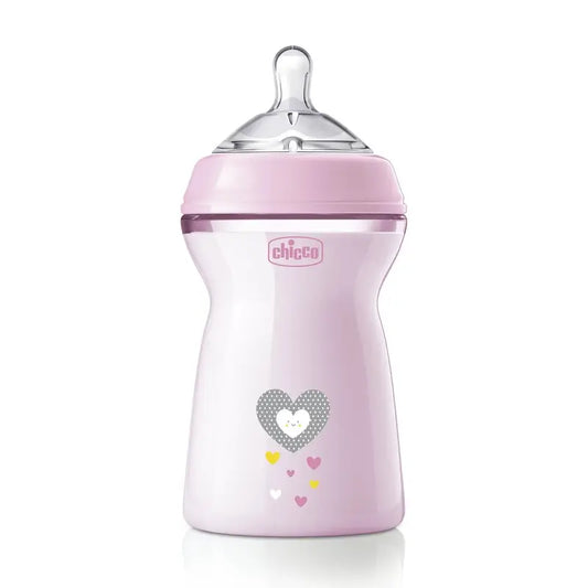 Chicco Naturalfeeling Rosa Rapid Flow Fütterung Flasche 330Ml 6 M+