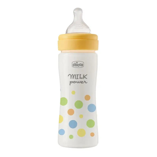 Chicco Perfecteasy Silikon Babyflasche Gelb 250 ml Medium Flow 2M+
