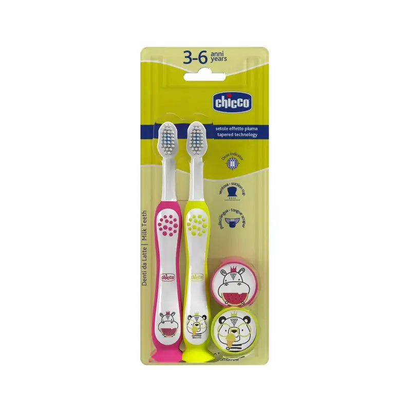 Chicco Bipack Zahnbürste Hippo-Panda 3-6Y
