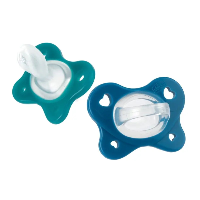 Chicco Physioforma Dual Soft Silikon Schnuller Blau 16-36M 2 Einheiten