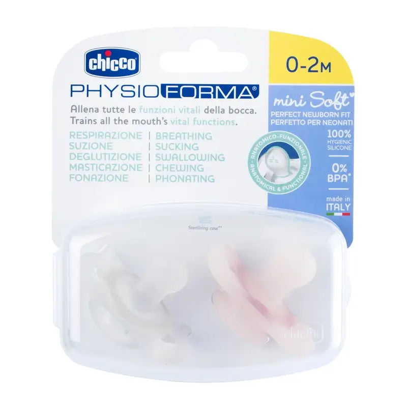 Chicco Schnuller Physioforma Minisoft Rosa 0-2M 2 Einheiten
