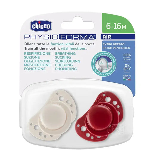 Chicco Schnuller Air Silikon Rot 6-16M 2 Stück