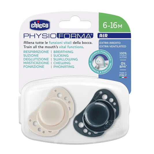 Chicco Schnuller Air Silikon Blau 6-16M 2 Stück