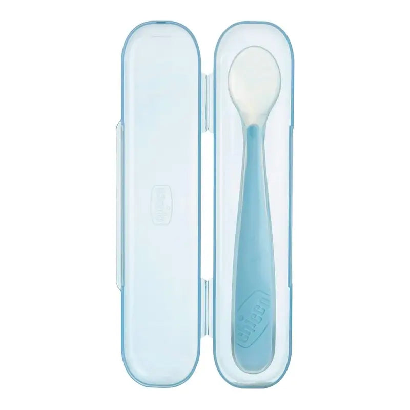 Chicco Take Eat Easy Silikonlöffel mit Etui.
