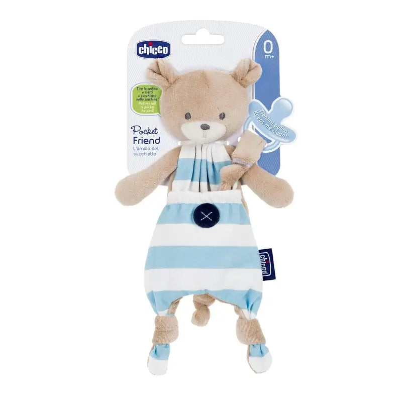 Chicco Schnuller Keeper Tasche Freund Teddybär blau