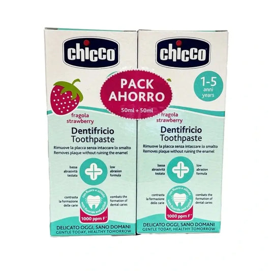 Chicco Bipack Erdbeer-Zahnpasta.