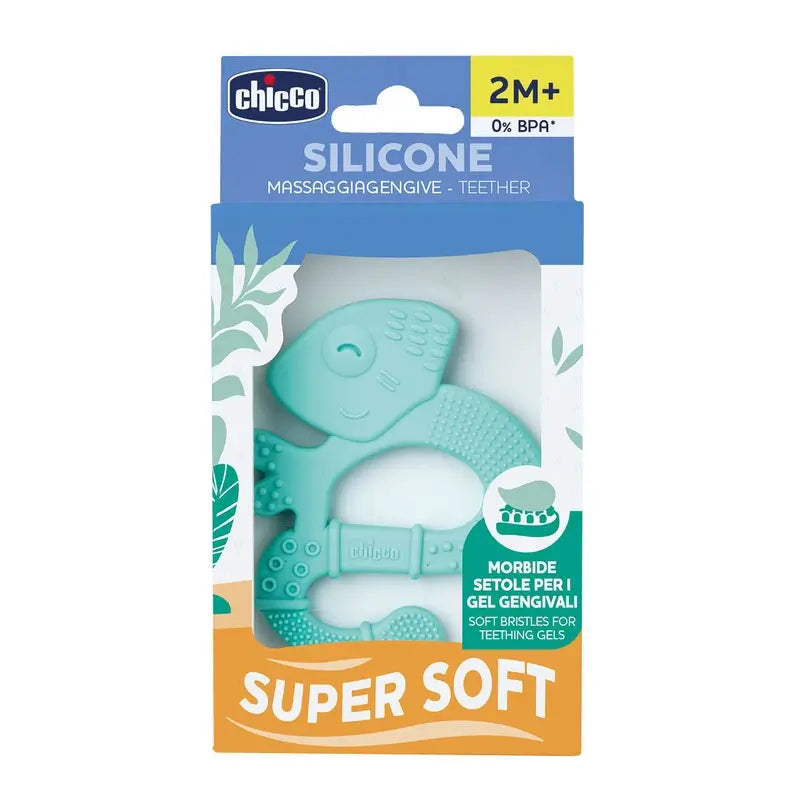 Chicco Super Soft Iguana Beißring 2M+ Blau