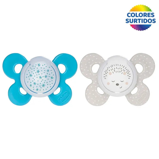 Chicco Schnuller Physio Comfort Silikon Blau 16-36M 2 Stück sortiert