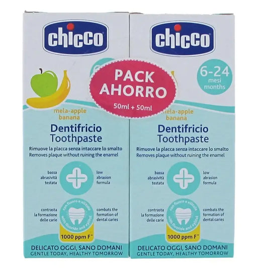 Chicco Bipack Zahnpasta Banane/Apfel