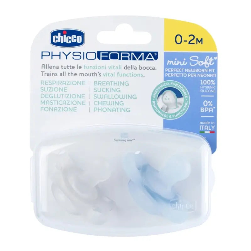 Chicco Schnuller Physioforma Minisoft Blau 0-2M 2 Stück