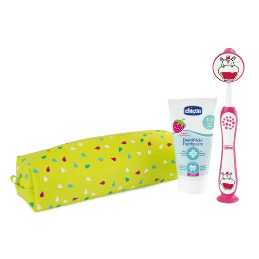 Chicco Hippo Rosa Blau Dental Set 36M+