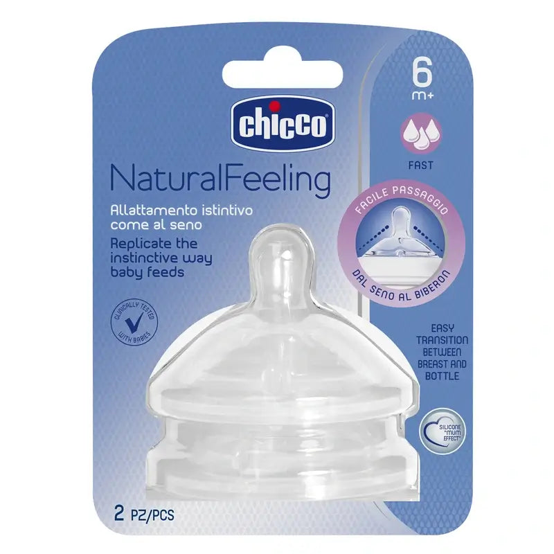 Chicco Naturalfeeling Sauger Naturalfeeling Rapid Flow 2 Einheiten 4 M+