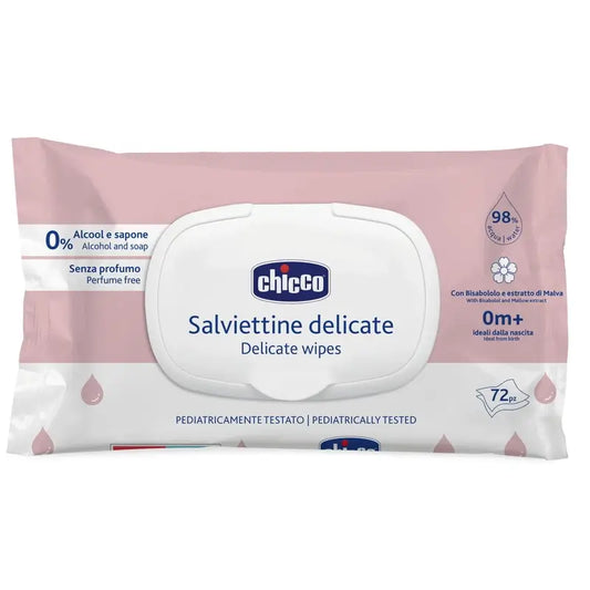 Chicco Delicate Reinigungstücher mit Deckel 72 Einheiten