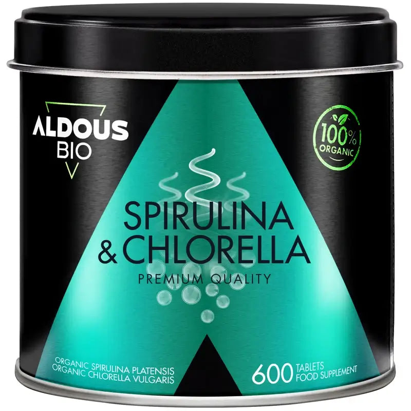 Aldous Chlorella und Spirulina Bio Premium, 600 Einheiten