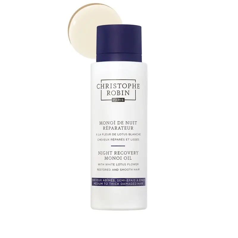 Christophe Robin Monoi Night Recovery Oil mit weißer Lotusblüte (feines bis normales Haar) , 96 ml