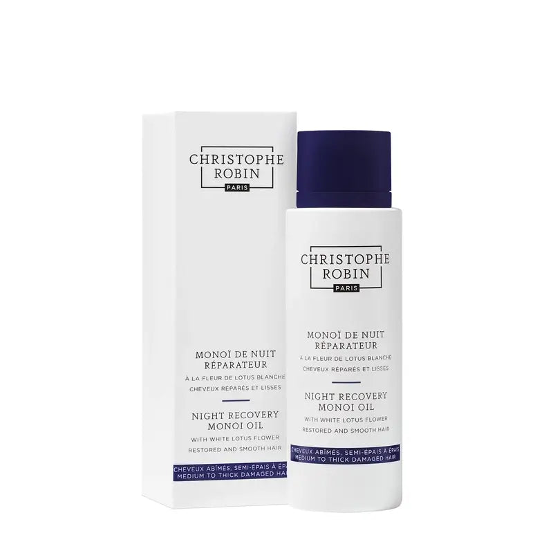 Christophe Robin Monoi Night Recovery Oil mit weißer Lotusblüte (feines bis normales Haar) , 96 ml