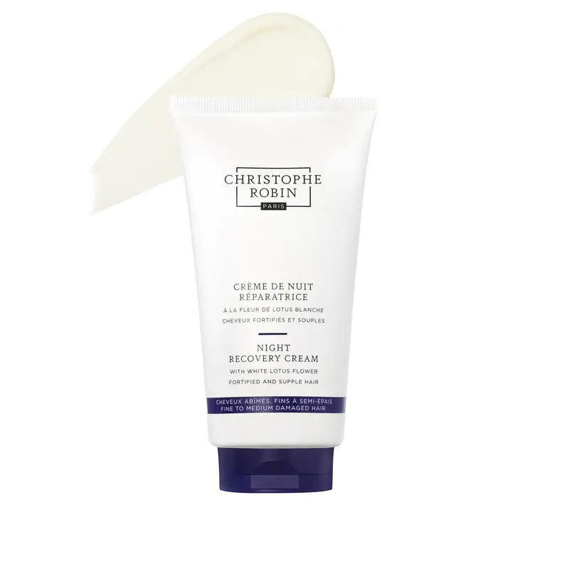 Christophe Robin White Lotus Night Recovery Cream (Normales bis dickes Haar) , 150 ml