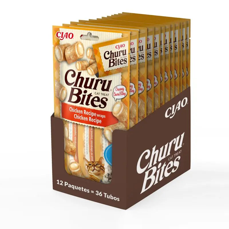 Churu Cat Bites Huhn Rezept Display 12X30Gr