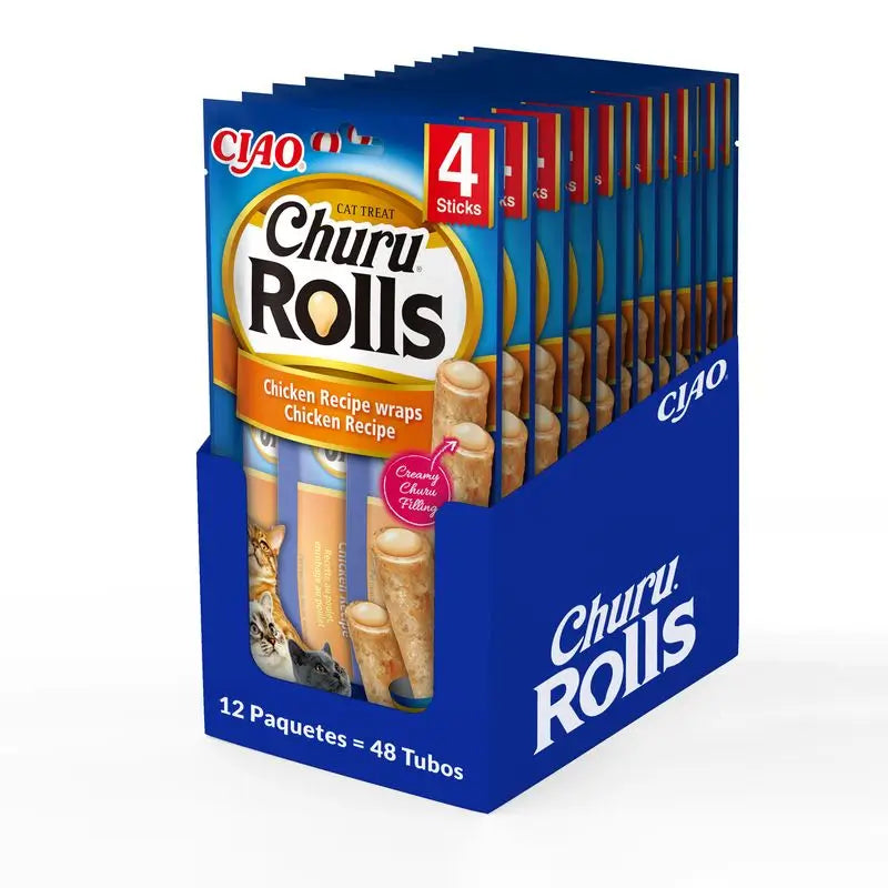 Churu Cat Rolls Huhn Rezept Display 12X40Gr