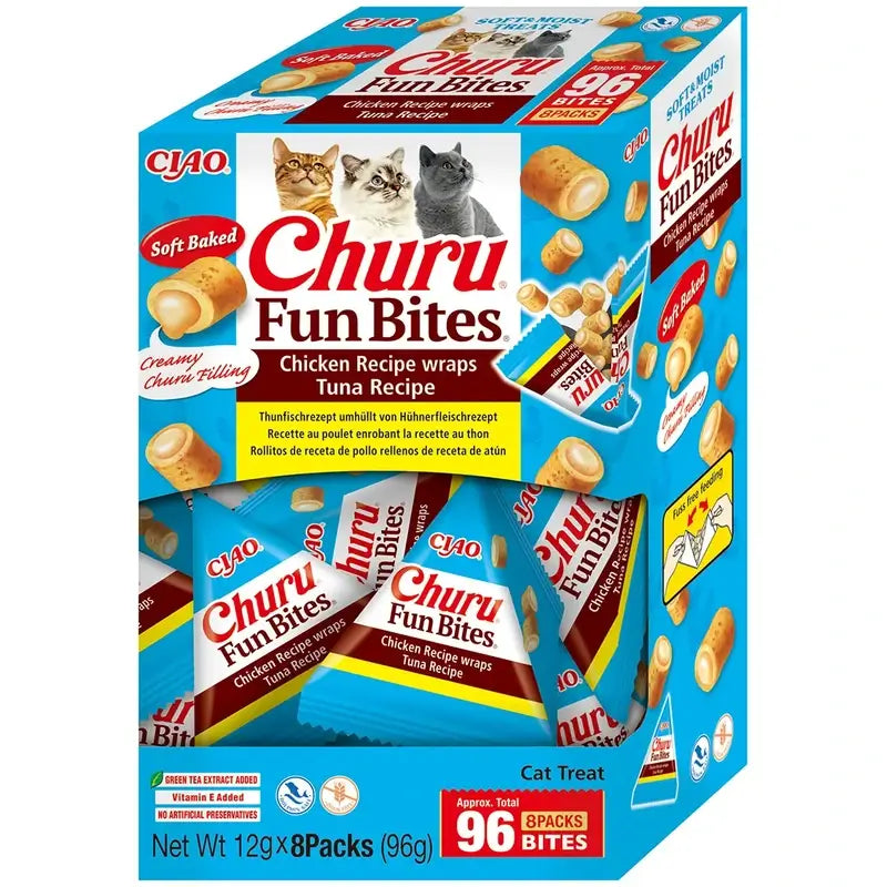 Churu Fun Bites Cat Snacks – Tuna Flavour, 8 x 12 g