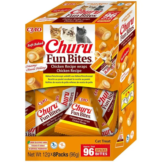 Churu Fun Bites Cat Snacks – Chicken Flavour, 8 x 12 g