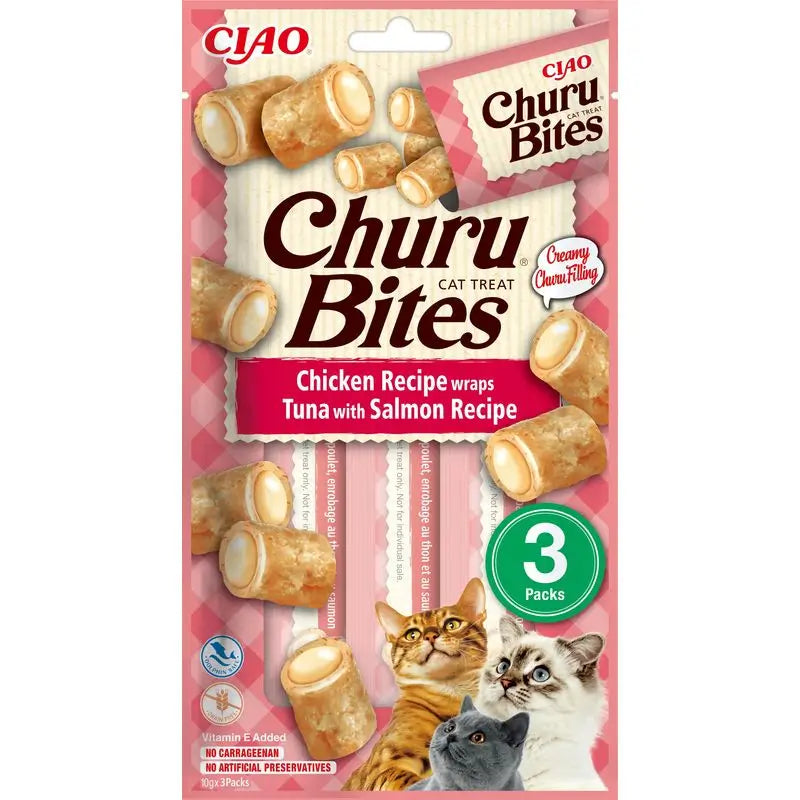 Churu Gato Bites Tuna with Salmon Recipe 3X10Gr