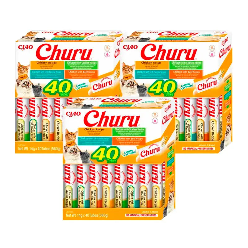 Churu Cats Huhn Sorten, Pack 3 x 40x14Gr