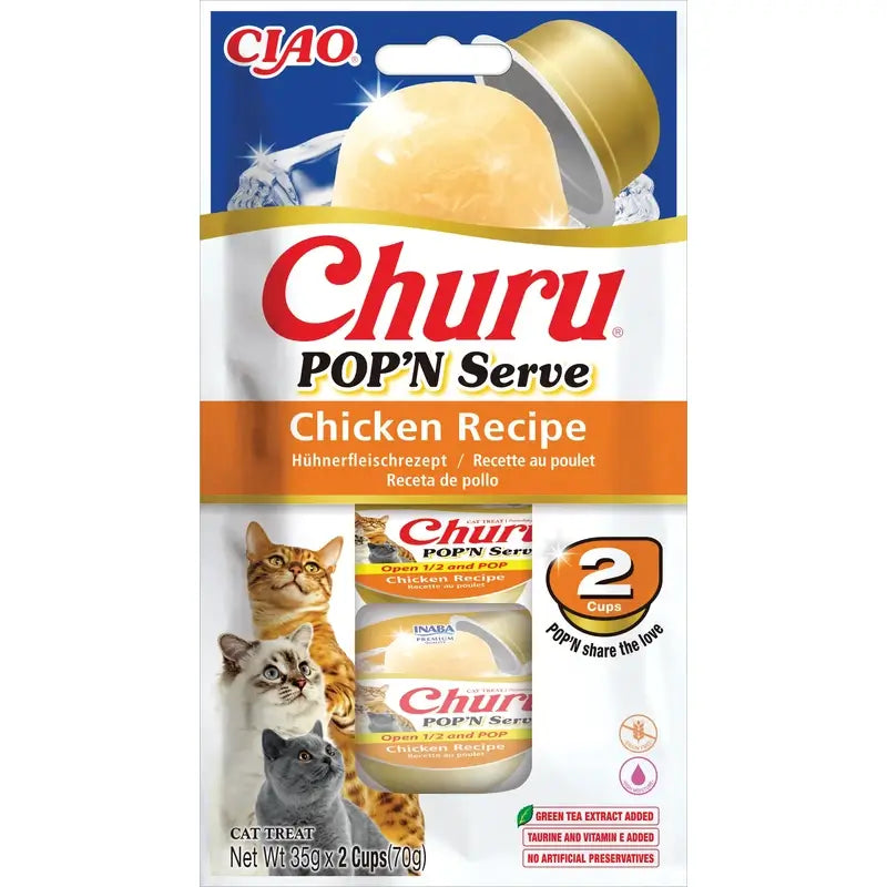 Churu Pop'N Serve Wet Cat Food – Chicken, 6 x 70 g